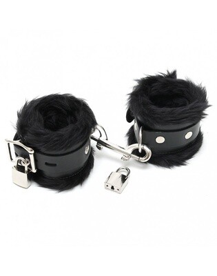 PADDED HANDCUFFS WITH PADLOCKS AND FUR