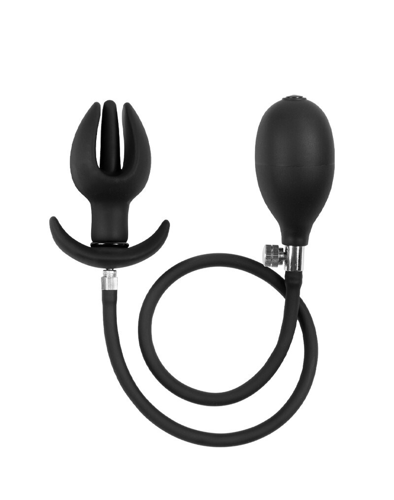 RIMBA LATEX PLAY  OPBLAASBARE GEBOGEN ANAALPLUG MET POMP