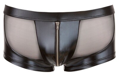 Uitdagende Wetlook Short met Netstof Stukken