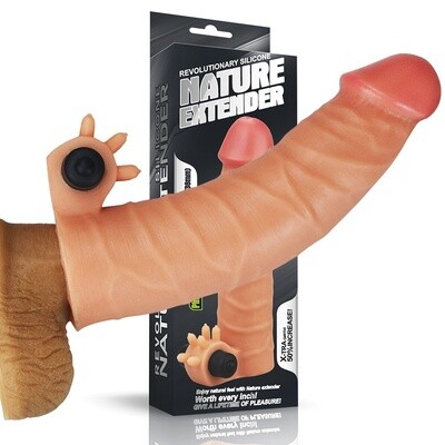 Revolutionaire Silicone Nature Extender + 1,5″ penisverlenging vibratie