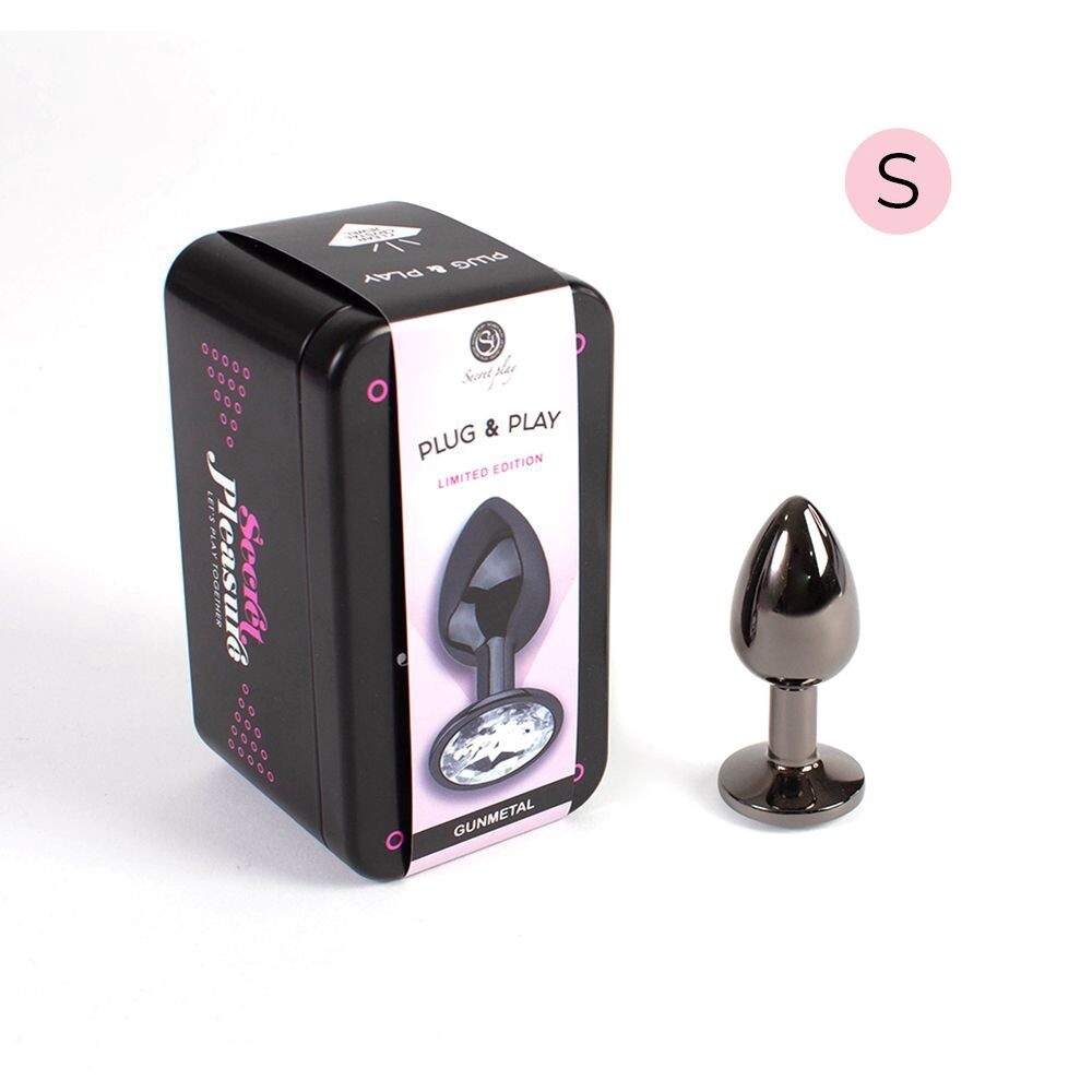 GUNMETAL BUTT PLUG ZWART DIAMANT