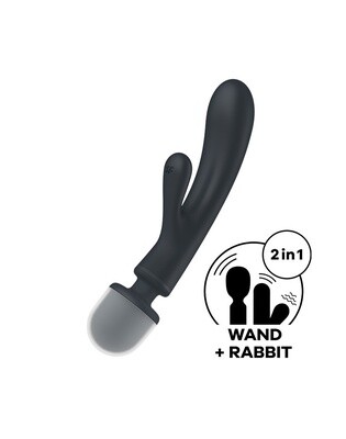SATISFYER TRIPLE LOVER WAND AND RABBIT VIBRATOR