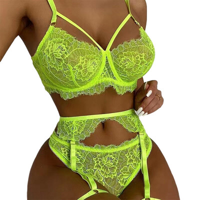 3 dlg Lingerie Set Lingerie Private Collectie Geel