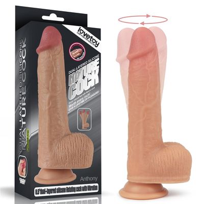 8,5" DUBBELLAAGSE SILICONEN ROTERENDE ANTHONY VIBRATOR