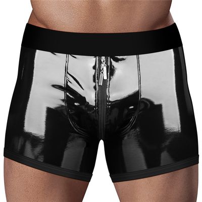 STRAP-ON SHORT BOXER VOOR MAN EN VROUW LAK ZWART