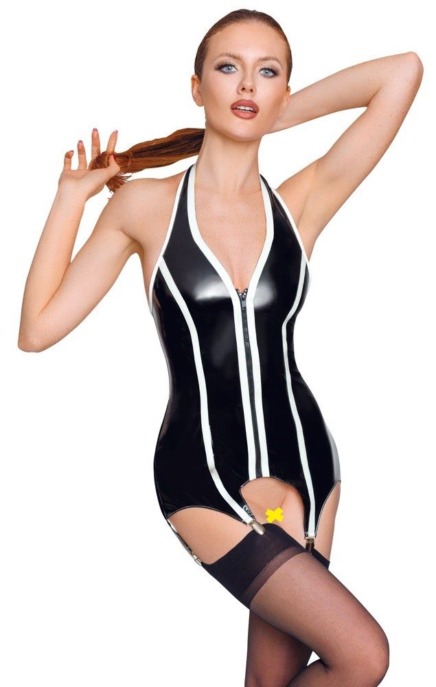 Corset Lak Zwart / Wit BL