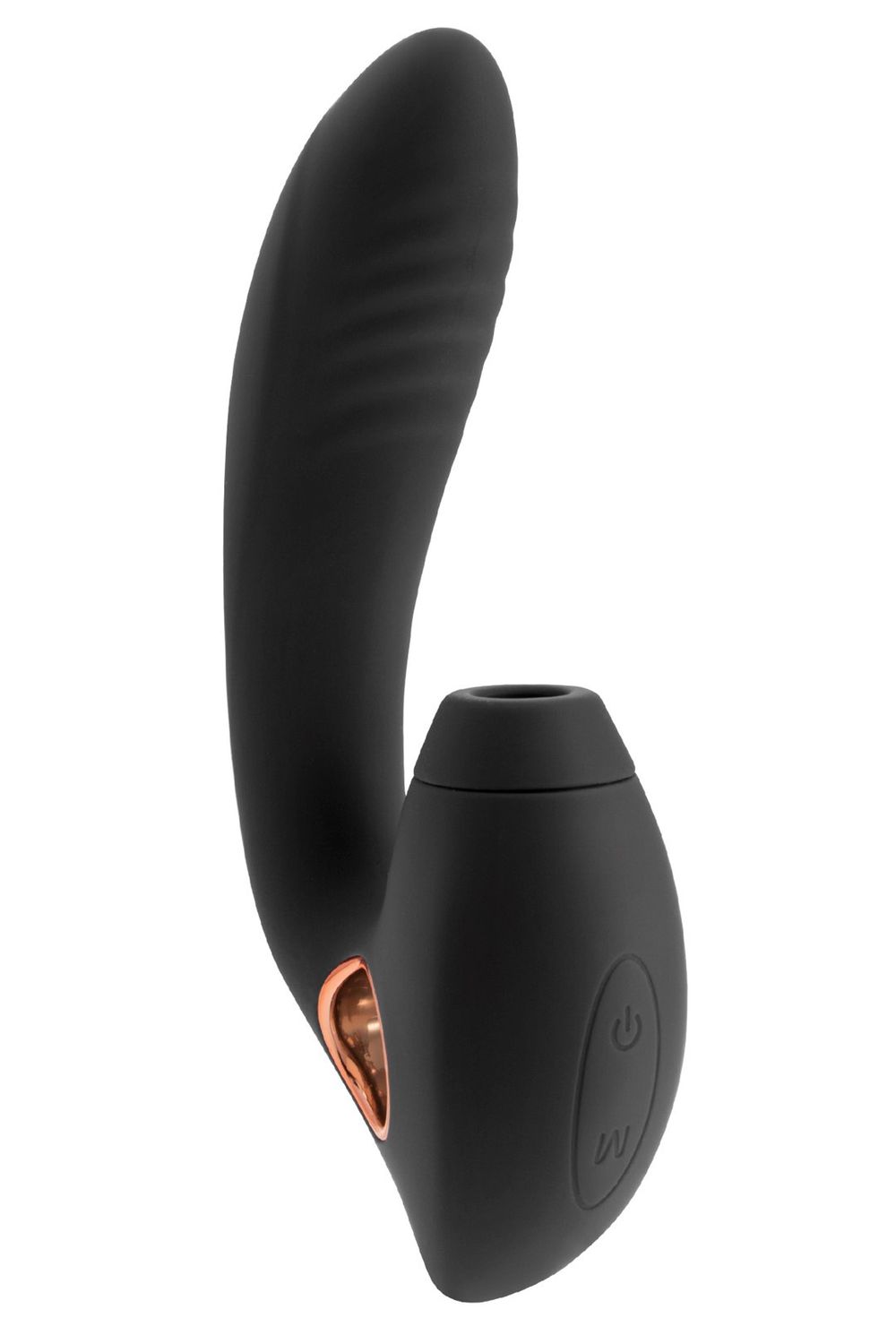 IMPULSE VIBRATOR - ZWART / GOUD DUO LUCHTDRUK