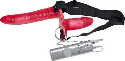 Bad Kitty – Dubbele Voorbind Vibrator voor Tweezijdige Penetratie met Verstelbare Riem