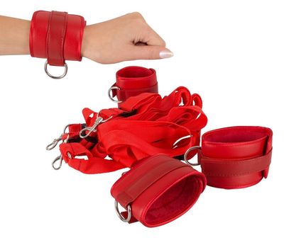 Bad Kitty – Kunstlederen Bondage Bevestigings Boeien Set 4 Delig