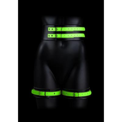 Thigh Cuffs with Belt and Handcuffs - Glow in the Dark