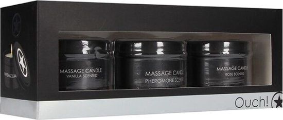 Massage Candle Set Pheromone, Vanilla &amp; Rose Scented
