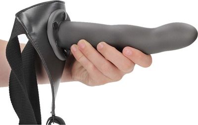 Gebogen Holle Strap-On  8" / 20 cm Gunmetal