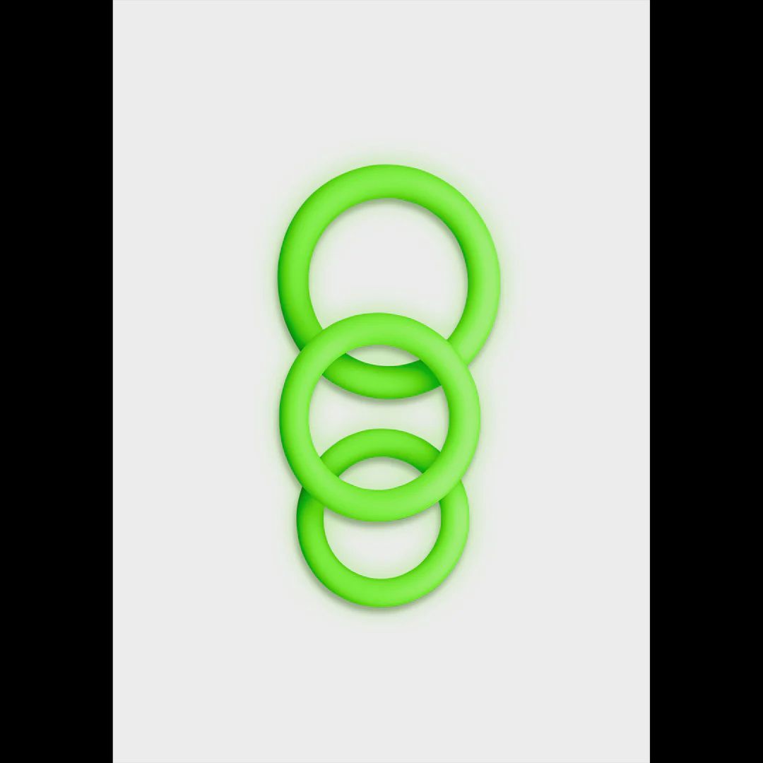 Cockring Set - Glow in the Dark - 3 Stuks