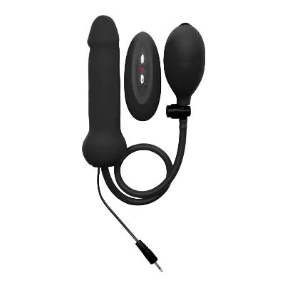 Inflatable and Vibrating Silicone Dildo