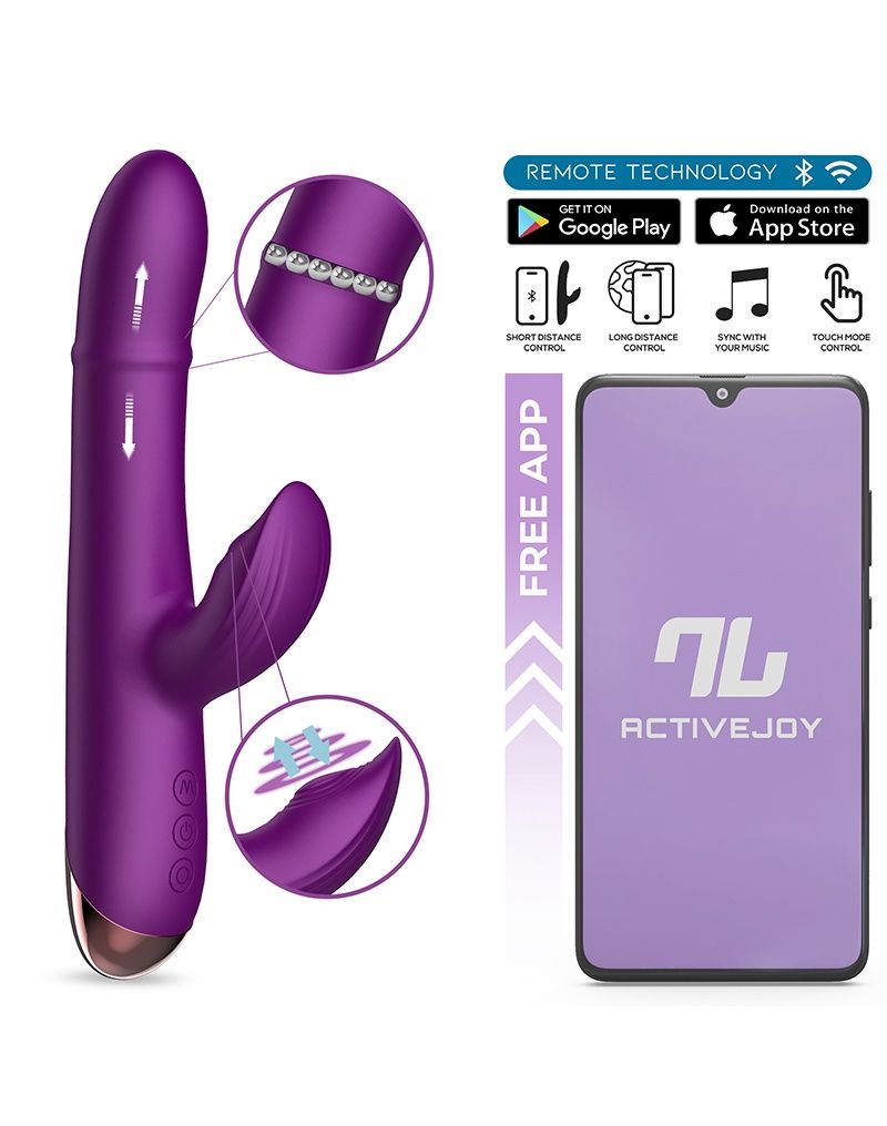 IY Sendel Rabbit Vibrator met kralenring en app Paars