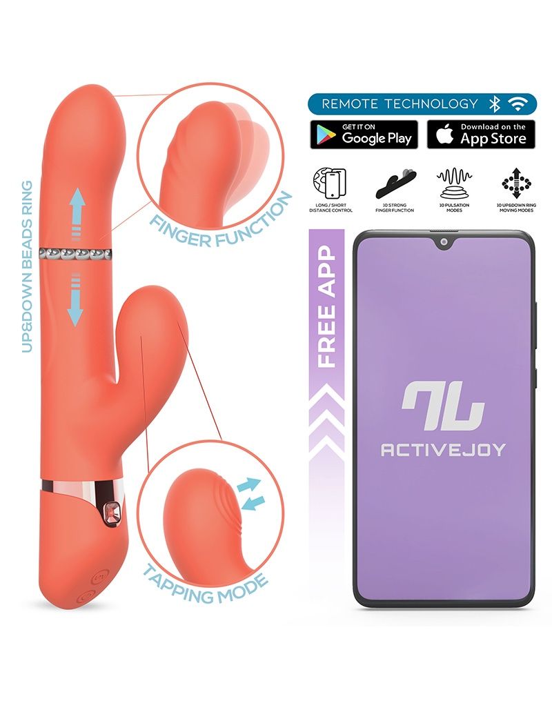 IY Mindy Rabbit Vibrator met kralen en app Oranje