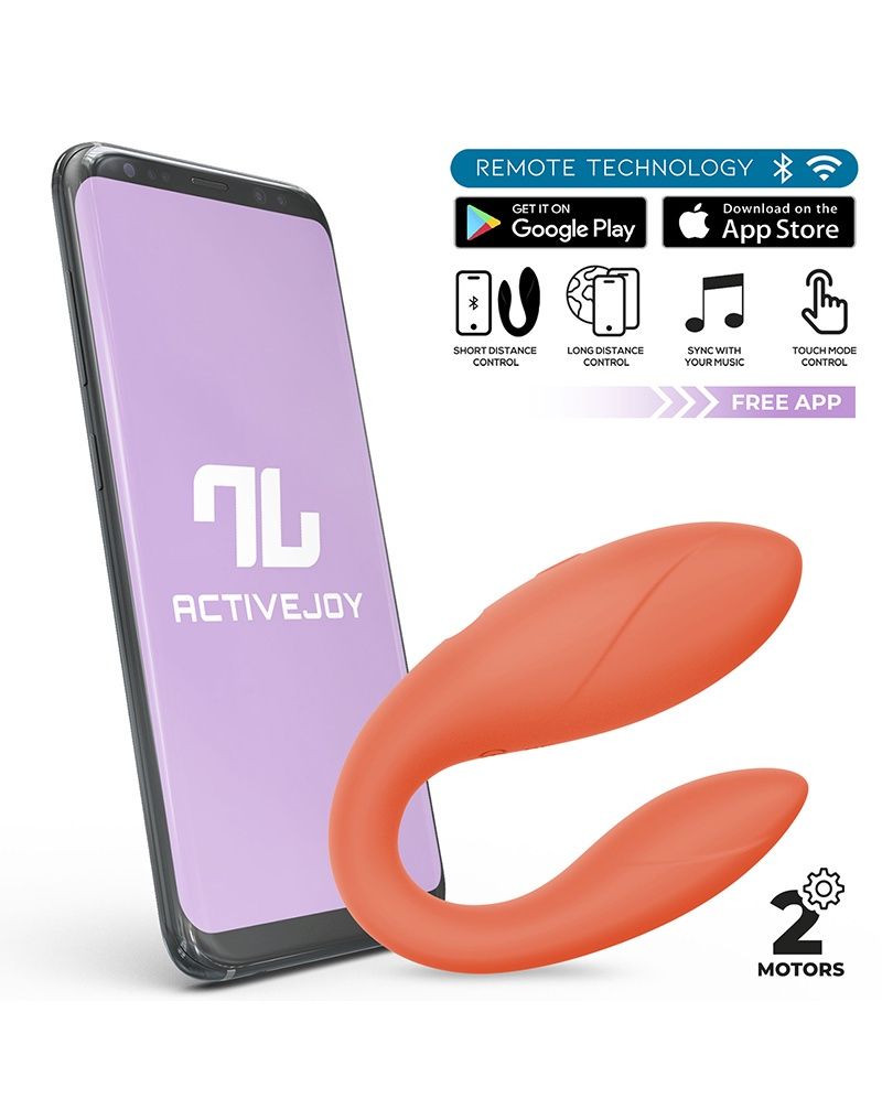 IY Couple Toy Vibrator met app Oranje