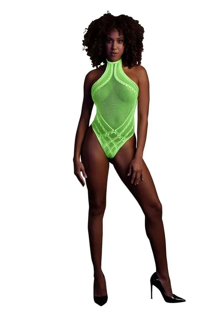 Body with Halter Neck - One Size - Neon Green