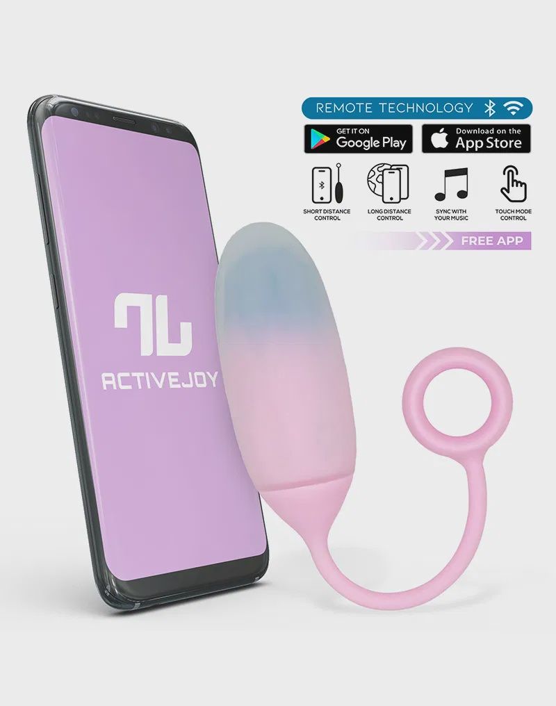 IY Vibrerend Ei met App. Roze/Blauw