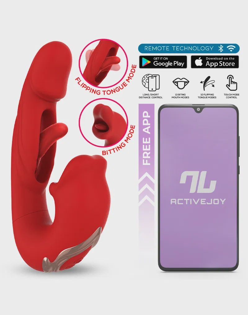 IY Mouty Biting &amp; Flipping Rabbit Vibrator met App