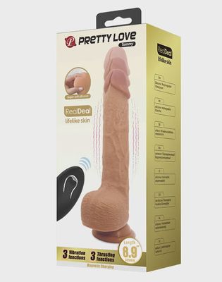 Tommy Lifelike Skin Dildo Vibrator Lichtbruin Afstandb