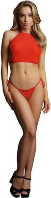 Feestelijke Rhinestone Top en Thong One Size