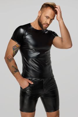 Wetlook t-shirt with snake wetlook sleeves