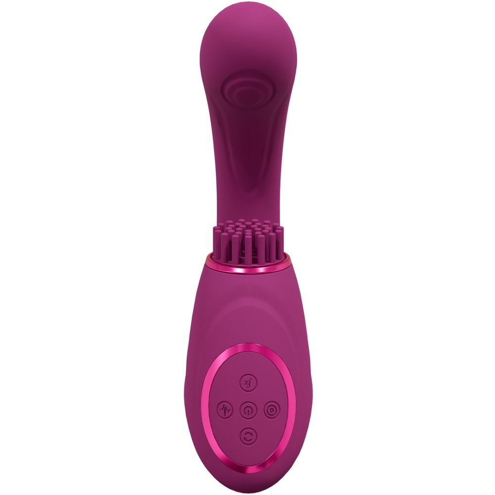 Gen  Triple Motor G-Spot Vibrator met Pulse Wave en Vibrerende Borstelharen  Roze
