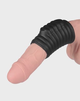 LoveToy Wave Knights Ring Vibrerende Penis Sleeve (Ø 3,7 cm) Zwart