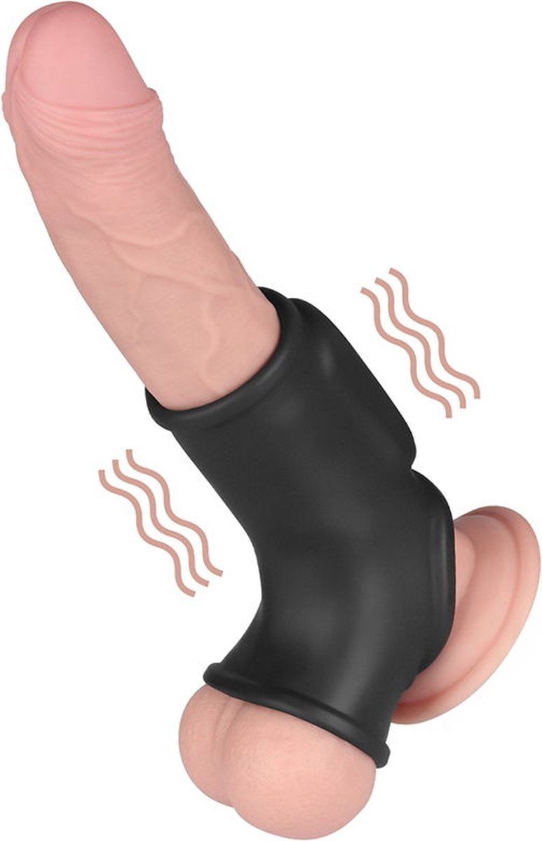 LoveToy  Silk Knights Ring  Vibrerende Penis en Scrotum Sleeve - Ø 2,8 cm