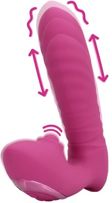 Thrusting and Tapping Vibrator Powerful Pink