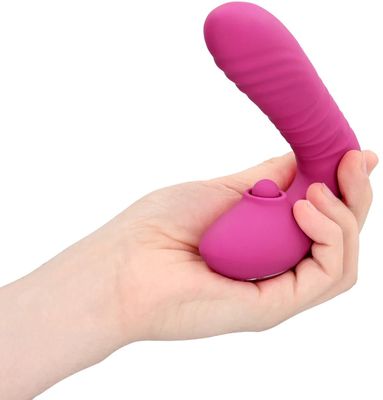 Thrusting and Tapping Vibrator Powerful Pink