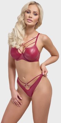 Red bra set wetlook