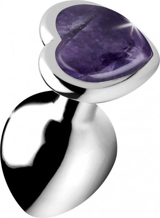 Gemstones Amethyst Heart Medium Anal Plug paars
