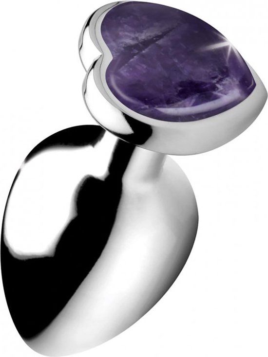 Gemstones Amethyst Heart Large Anal Plug