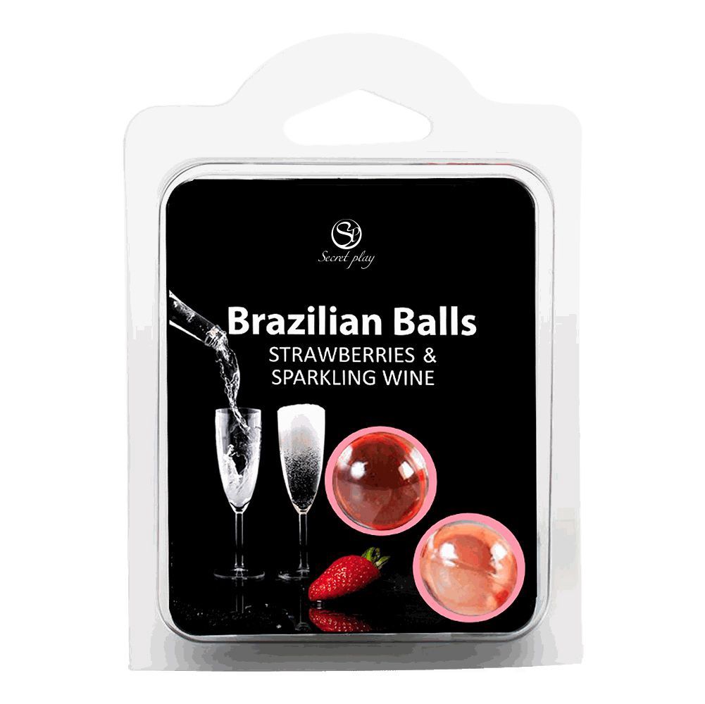AARDBEI &amp; MOUSSERENDE WIJN BRAZILIAANSE BALLETJES - PAK 2 EENHEDEN