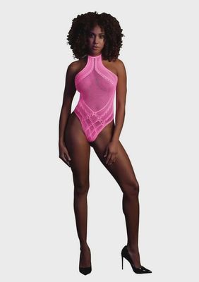 Body with Halter Neck - One Size - Neon Pink