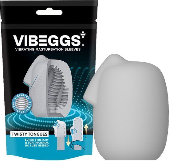 VIBEGGS - Twisty Tongues - Vibrerende Masturbatie Sleeve - Wi