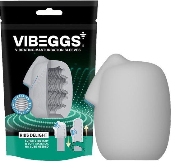 VIBEGGS - Naughty Nubs - Vibrerende Masturbatie Sleeve - Wit