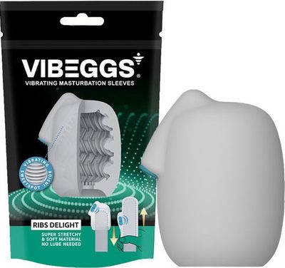 VIBEGGS - Naughty Nubs - Vibrerende Masturbatie Sleeve - Wit