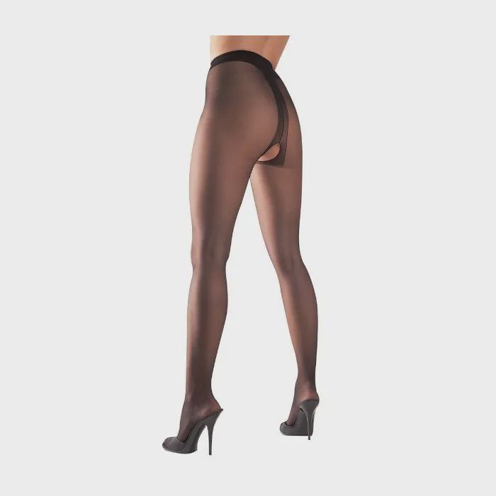 Kruisloze Panty - Zwart