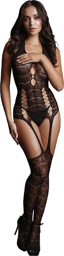 Lace Suspender Bodystocking - One Size