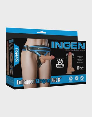 LoveToy - Ingen - Vibrating Enhanced Strap-on Set  8&quot;/9&quot;/9,5&quot;/10&quot; - Nude