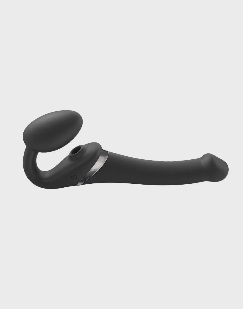 Strap-On-Me - Multi Orgasm - Strap-On Vibrator met Lik Stimulator - Zwart