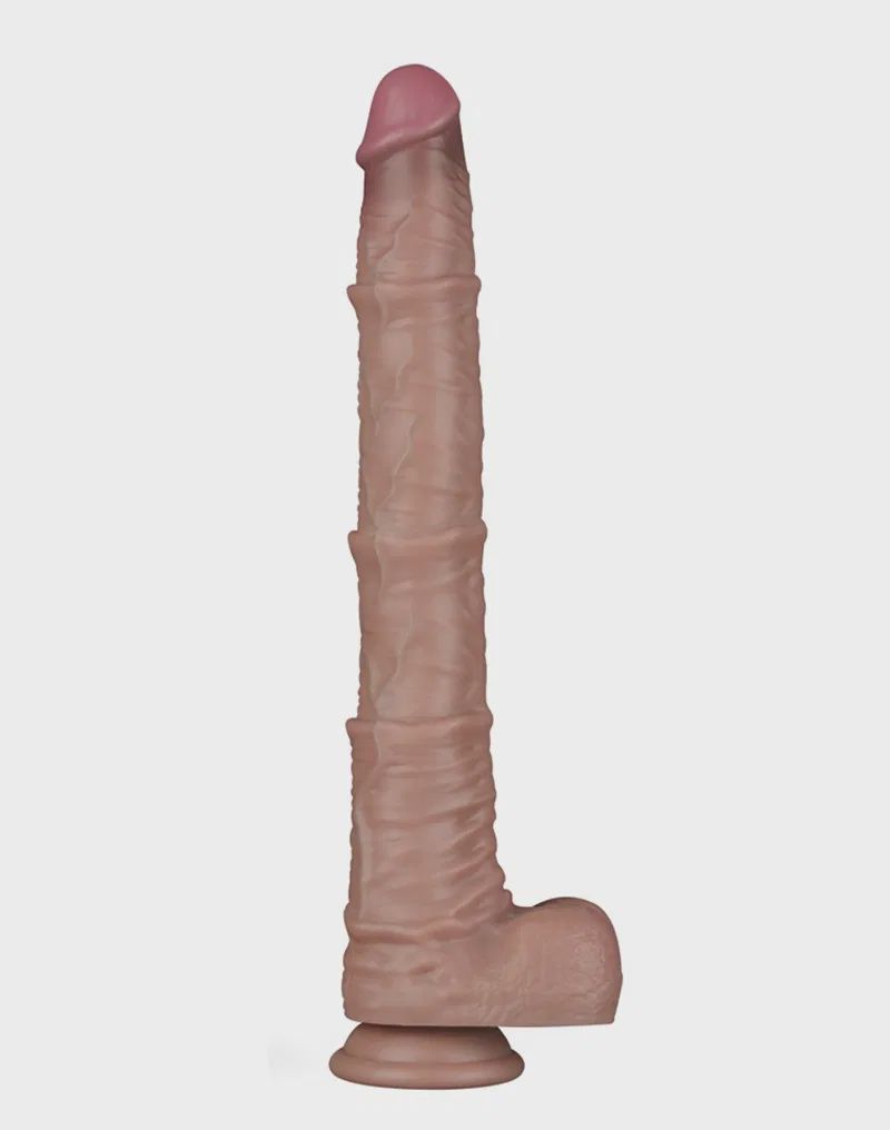 LoveToy - Nature Cock - 16&quot; Dual Layered Bendable Cock XXL -Nude
