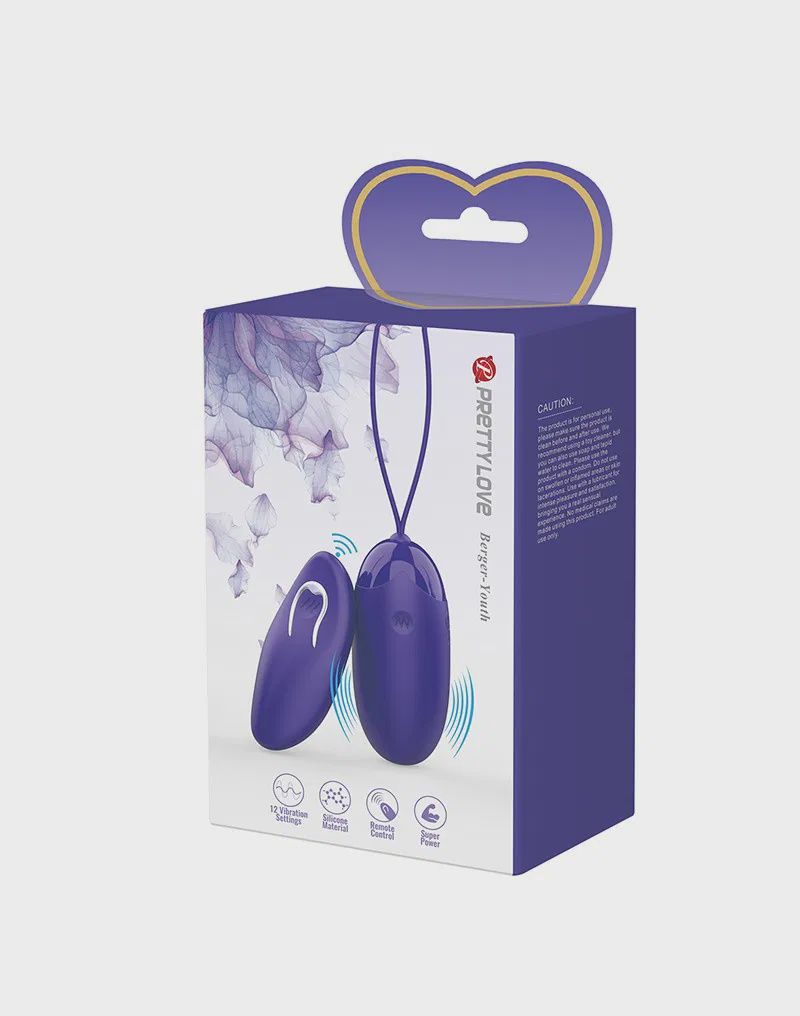 Pretty Love - Berger-Youth - Ei-vibrator met afstandsbediening - Blauw