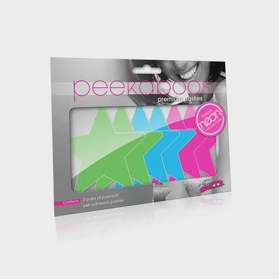 Peekaboos Neon Star Tepel Stickers