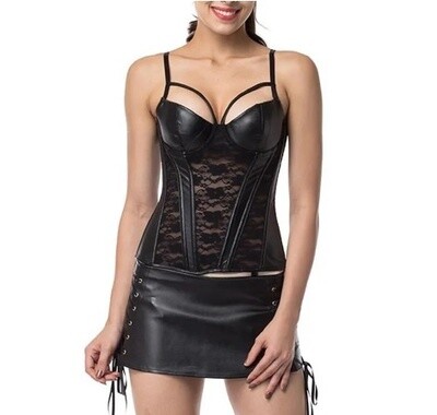 Push Up Gothic Faux Leather Korset Private Collectie