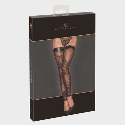 Overknees fluwelen flockprint