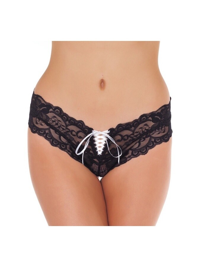 SLIP ONE SIZE  ZWART / WIT